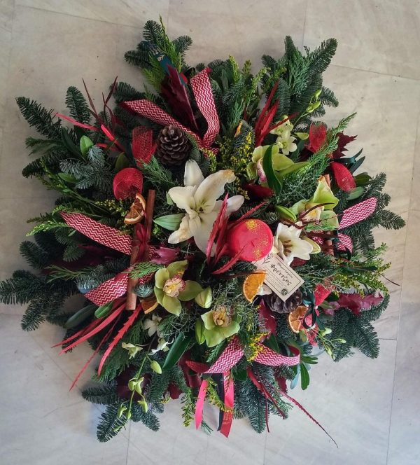 Great Christmas composition Frentzos Flowers-Florist in Athens-Agia Paraskevi-Greece Christmas