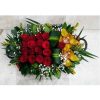 Handmade platter with red roses and symphitium