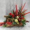 Festive Tree Trunk Slice Frentzos Flowers-Florist in Athens-Agia Paraskevi-Greece Christmas