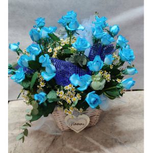 Composition with Blue Roses