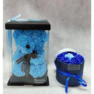 Rose Bear Medium + Soap – Blue
