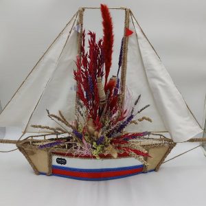 Boat with Decorative Dried Flowers
