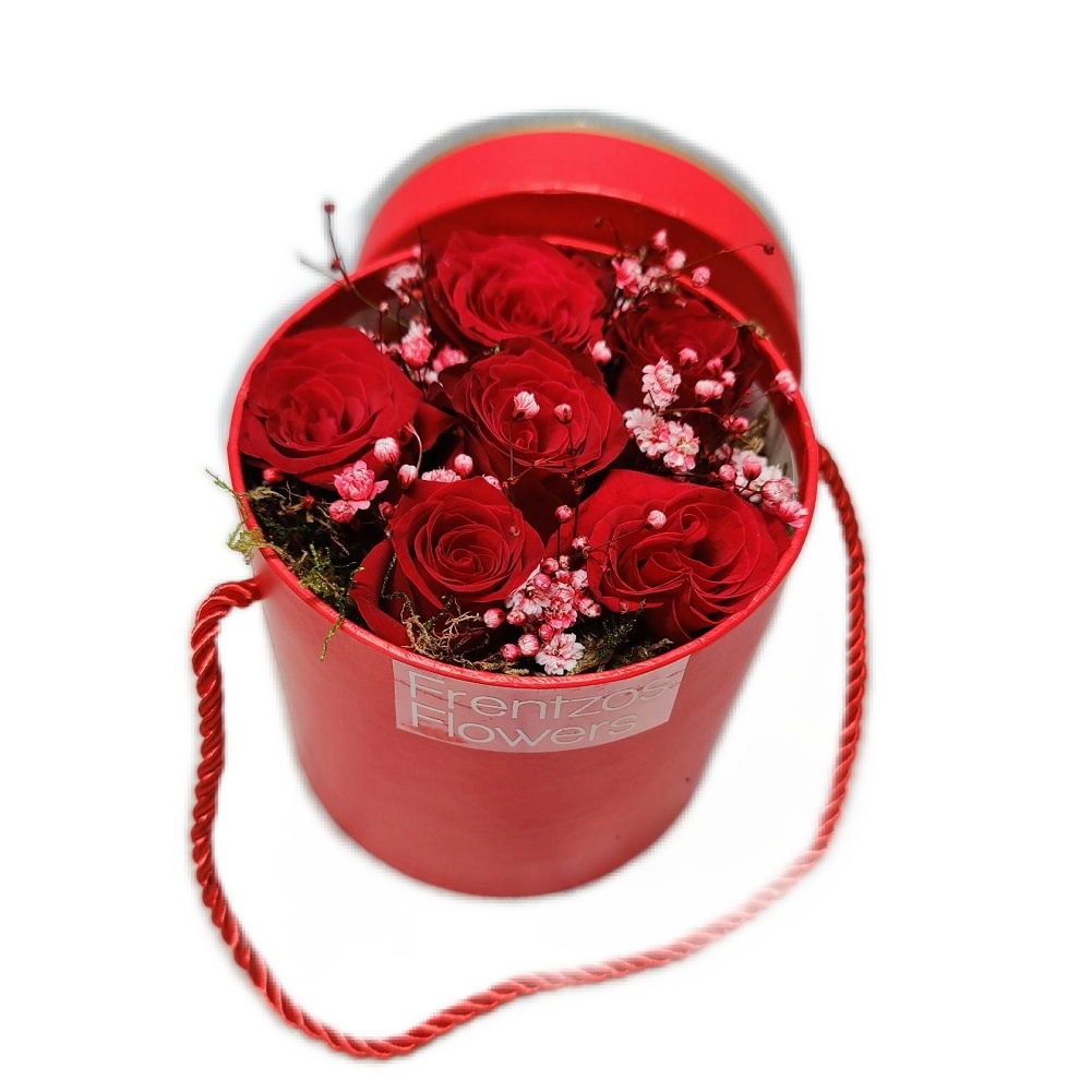 valentines gift round box with roses ver 2