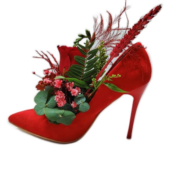 valentines gift womens heels with red roses ver 2